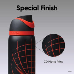 Owala Spider-Man FreeSip Insulated Stainless Steel Water Bottle with Straw, suitable for sports, travel, and school. BPA-free sports water bottle, 32 oz (approx. 907.2 ml), night watch