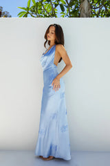 Skylar Satin Maxi Dress Blue