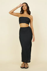 Poolside Adventure Maxi Skirt Black