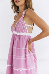 Summer Soirée Midi Dress Pink