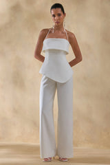 Zura | White Square-Neck Jumpsuit