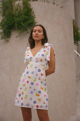 On Vacay Mini Dress Santorini Print