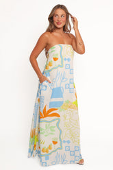 Kaelani Strapless Maxi Dress - Multi Print