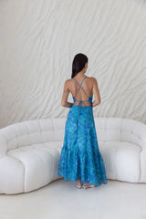 Rosé Horizon Maxi Dress Blue