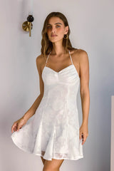 Dancing Alone Halter Mini Dress White