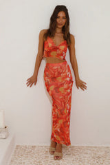 Waiting On You Maxi Skirt Orange