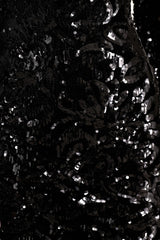Ritz | Black Sequin Plunge-Neck Mini Dress With Long Sleeves