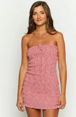 Kari Red Strapless Mini Dress