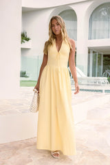 Arrietty Halter Maxi Dress Yellow