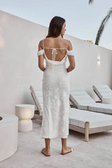 Tropical Tide Maxi Dress White