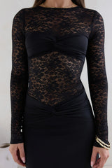 Larna Sleeved Maxi Dress Black