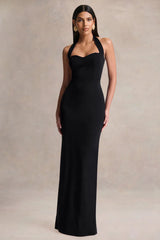 Robyn | Black Sweetheart-Neck Maxi Dress
