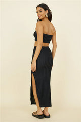 Poolside Adventure Maxi Skirt Black