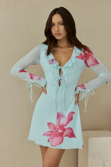 Fields Of Grace Mini Dress Blue