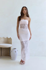For The Lovers Lace Strapless Maxi Dress Pink