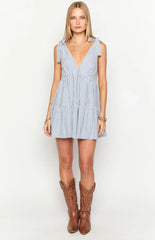 Angel Girl Blue Stripe Mini Dress